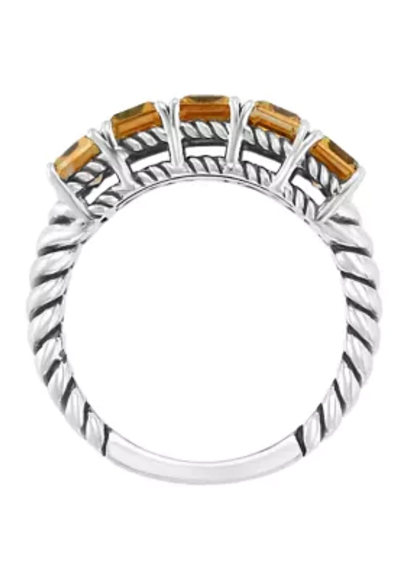 Sterling Silver Citrine Ring 