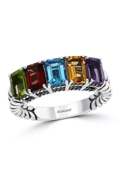 4.2 ct. t.w. Multi Gemstone Ring in Sterling Silver