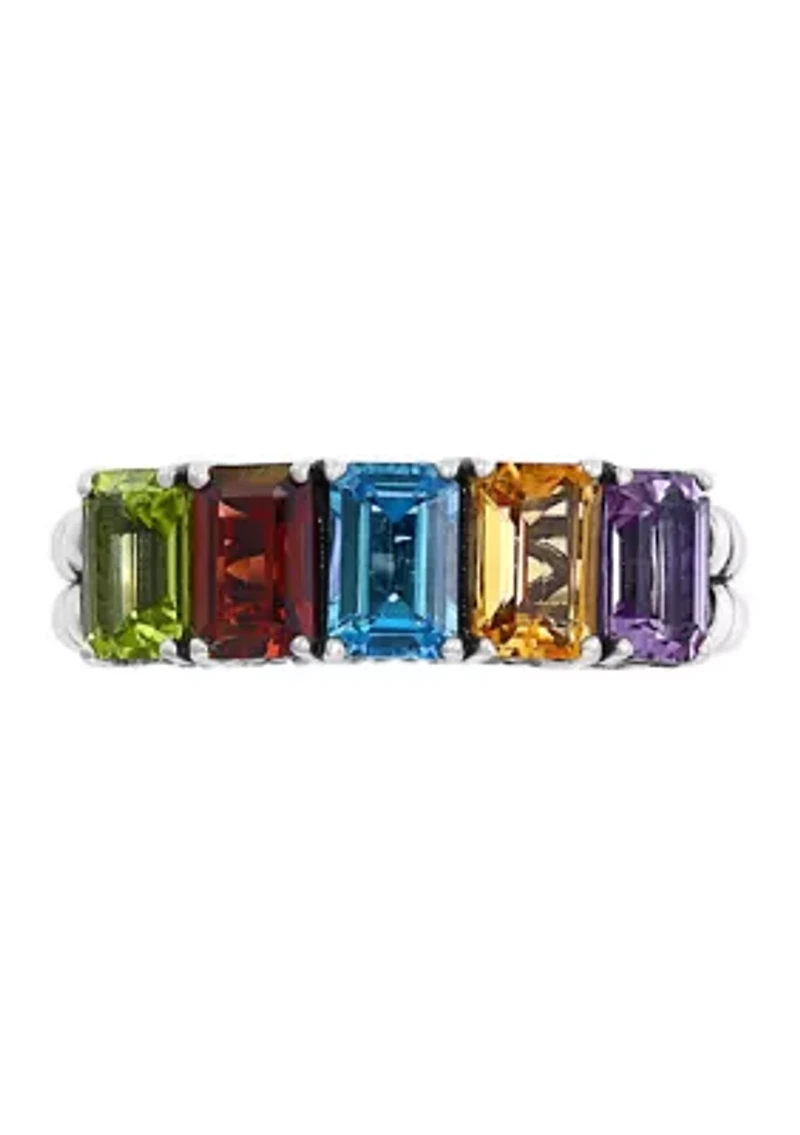 4.2 ct. t.w. Multi Gemstone Ring in Sterling Silver