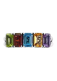 4.2 ct. t.w. Multi Gemstone Ring in Sterling Silver