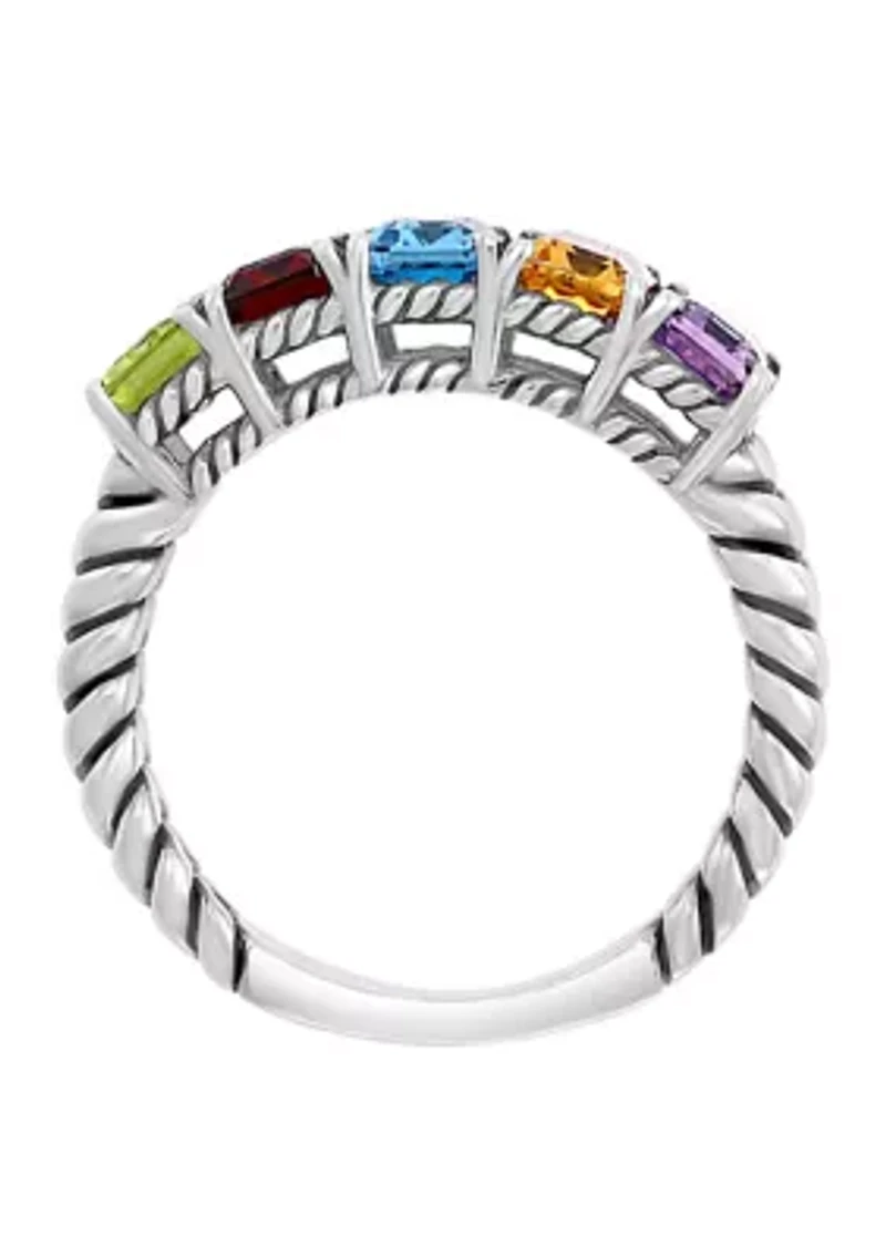 4.2 ct. t.w. Multi Gemstone Ring in Sterling Silver