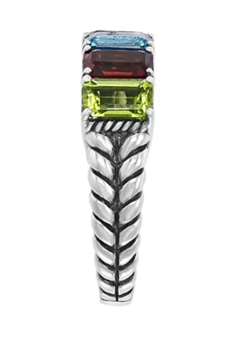 4.2 ct. t.w. Multi Gemstone Ring in Sterling Silver