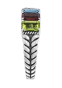 4.2 ct. t.w. Multi Gemstone Ring in Sterling Silver