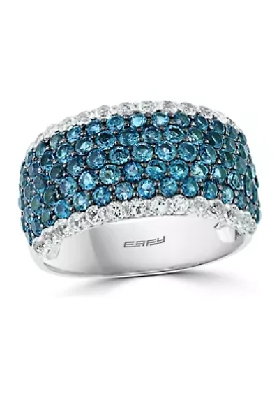 3.5 ct. t.w. Blue and White Topaz Ring in Sterling Silver