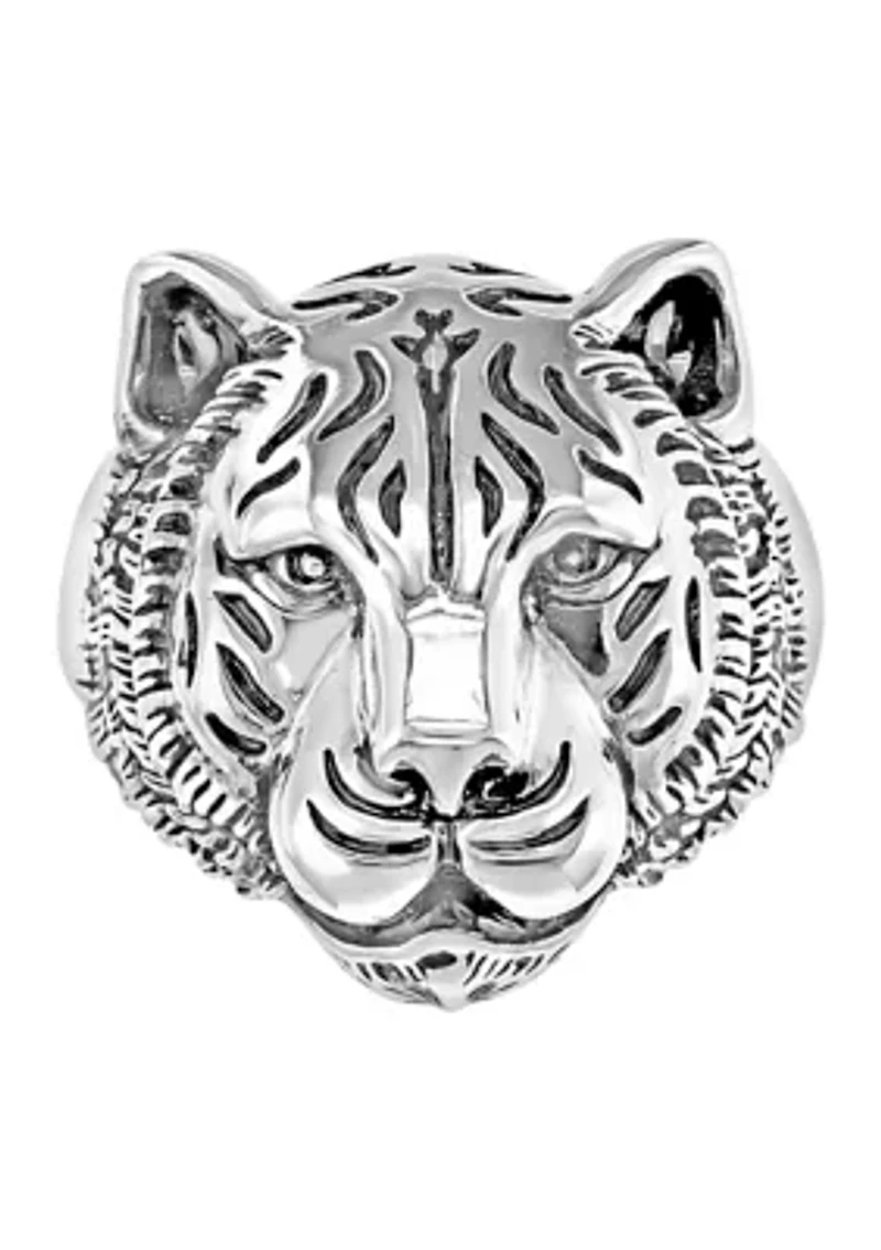 Men's Sterling Silver Tiger Ring
