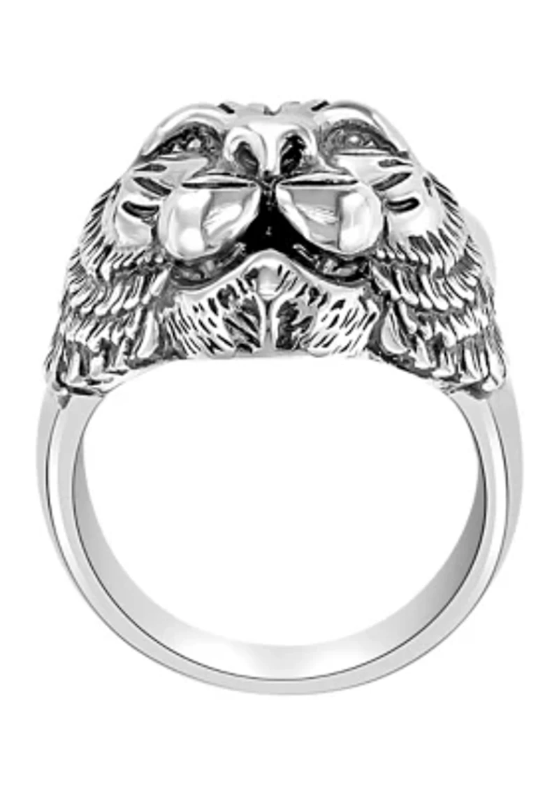 Men's Sterling Silver Tiger Ring