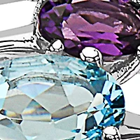 Amethyst and Blue Topaz Ring in Sterling Silver