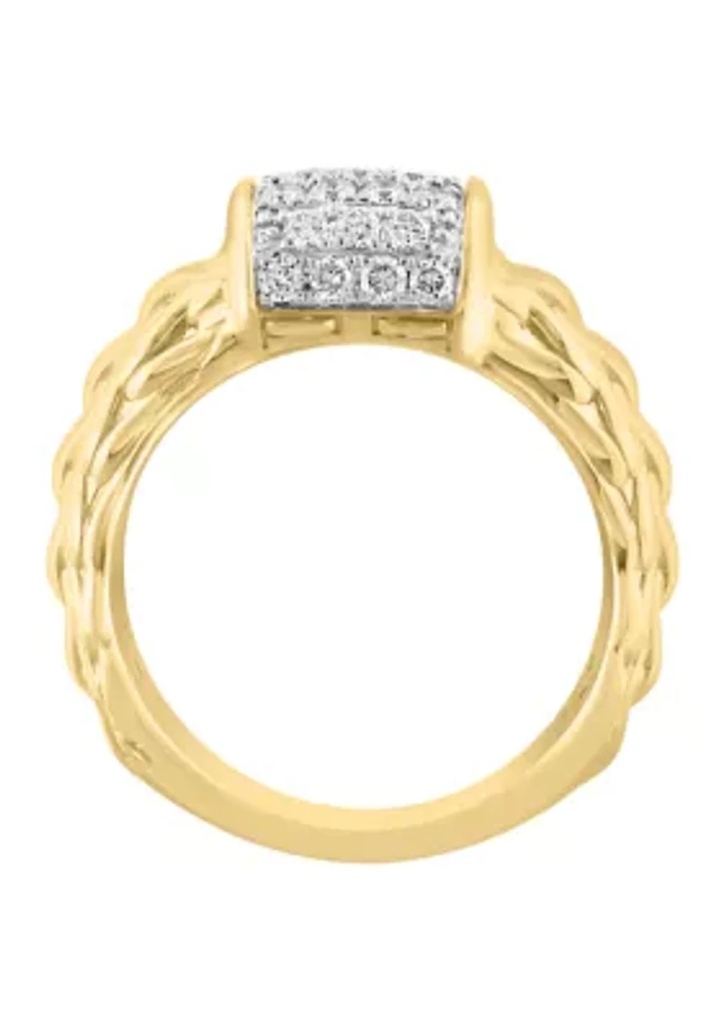 Diamond Ring in Gold Plated Sterling Silver