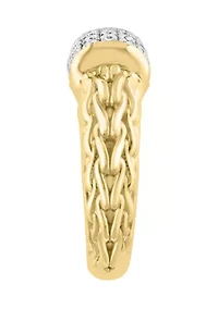 Diamond Ring in Gold Plated Sterling Silver