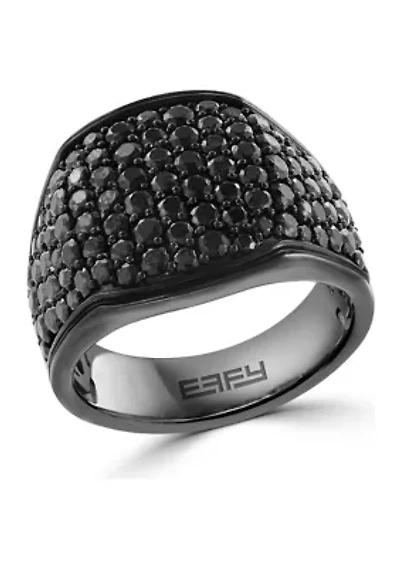 Men's 3.96 ct. t.w. Black Spinel Ring in Sterling Silver 