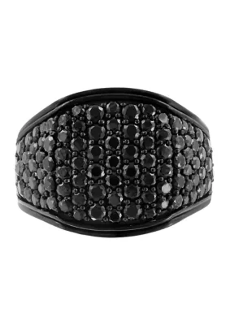 Men's 3.96 ct. t.w. Black Spinel Ring in Sterling Silver 