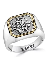 Men's Lion Ring in Gold Over Sterling Silver