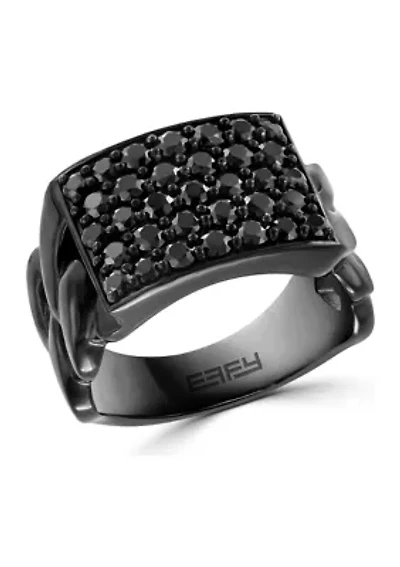 Men's 2 ct. t.w. Black Spinel Ring in Sterling Silver