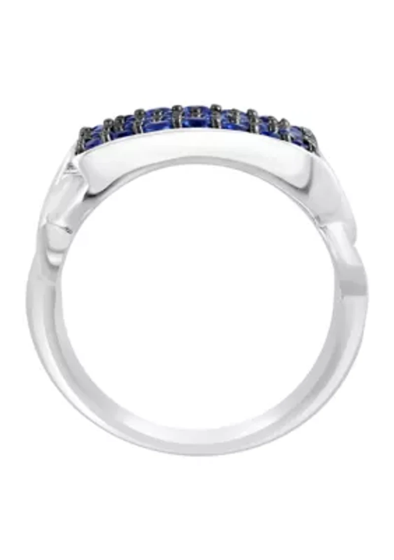 Men's Sapphire Ring in Sterling Silver