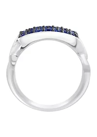 Men's Sapphire Ring in Sterling Silver