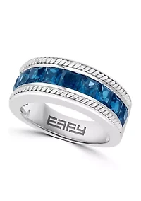 Men's 925 Sterling Silver London Blue Topaz Ring 