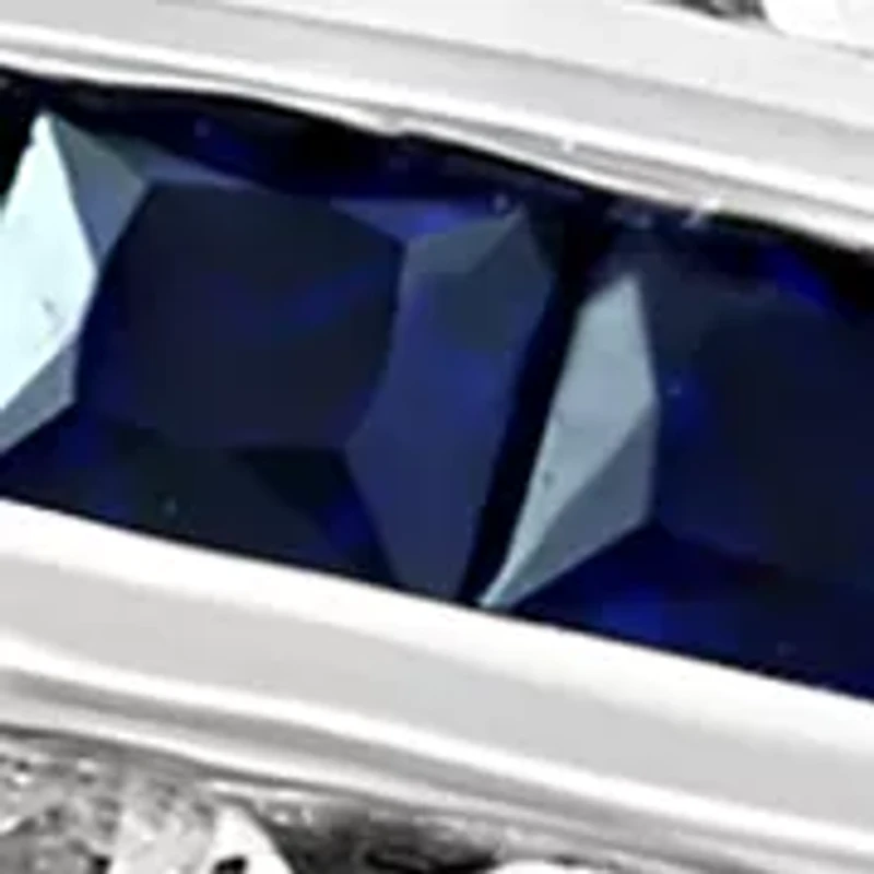 Blue and White Sapphire Ring in Sterling Silver