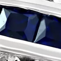 Blue and White Sapphire Ring in Sterling Silver