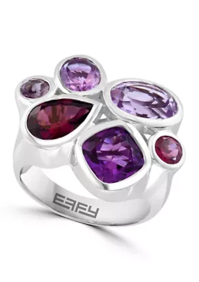 9.2 ct. t.w. Multi Gemstone Ring in Sterling Silver