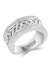 Men's White Topaz Ring in Sterling Silver