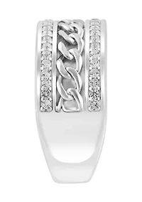 Men's White Topaz Ring in Sterling Silver