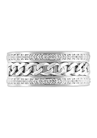 Men's White Topaz Ring in Sterling Silver