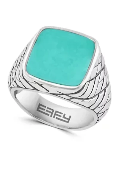 Men's Turquoise Ring in Sterling Silver
