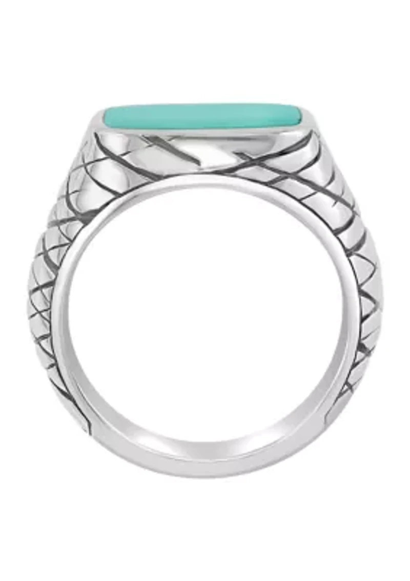 Men's Turquoise Ring in Sterling Silver