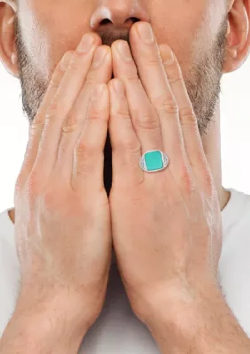 Men's Turquoise Ring in Sterling Silver