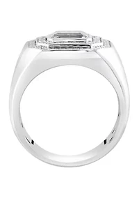 Men's White Topaz Ring in Sterling Silver 