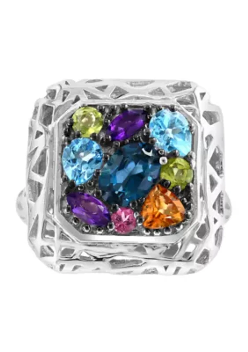 2.35 ct. t.w. Multi Gemstone Ring in Sterling Silver