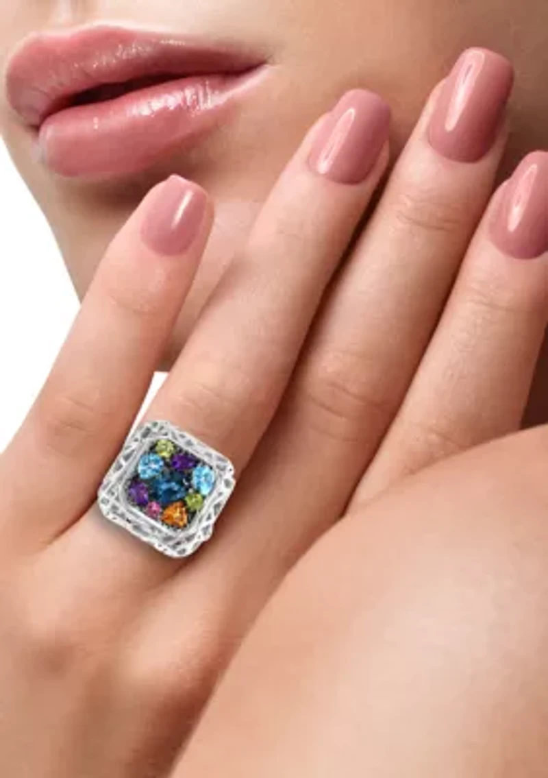 2.35 ct. t.w. Multi Gemstone Ring in Sterling Silver