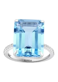 Sky Blue Topaz and White Sapphire Ring in Sterling Silver