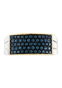 Men's Blue Topaz Ring in Sterling Silver
