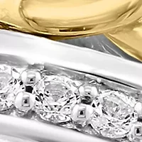 Men's White Sapphire Ring in Gold Over Sterling Silver