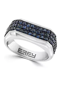 Men's Sapphire Ring in Sterling Silver
