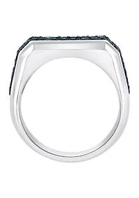 Men's Sapphire Ring in Sterling Silver