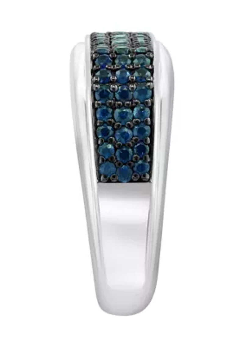 Men's Sapphire Ring in Sterling Silver