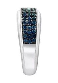 Men's Sapphire Ring in Sterling Silver