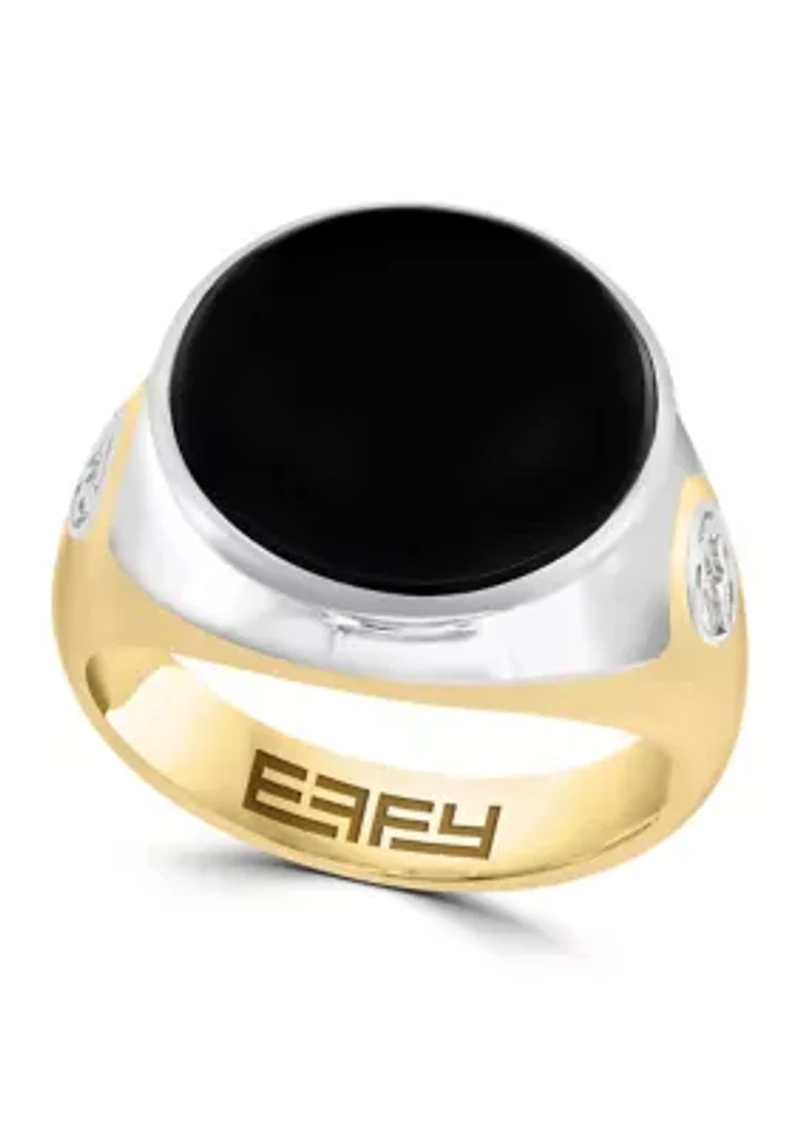 Men's Onyx Ring in Gold over Sterling Silver