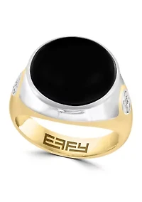 Men's Onyx Ring in Gold over Sterling Silver