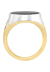 Men's Onyx Ring in Gold over Sterling Silver