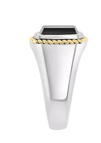 Men's Onyx Ring in Gold Over Silver