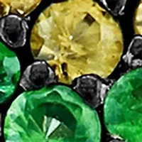 Mixed Sapphire and Tsavorite Ring in Sterling Silver