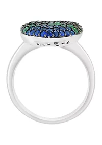 Mixed Sapphire and Tsavorite Ring in Sterling Silver