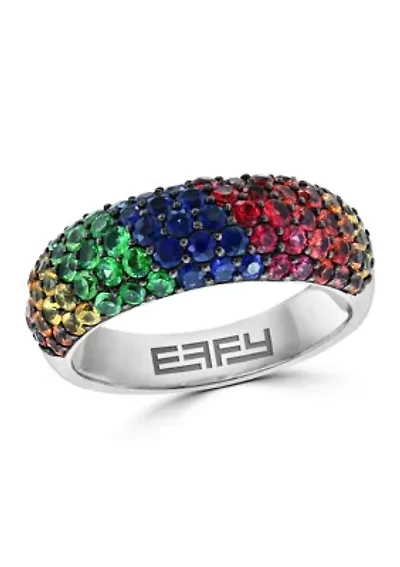 Sterling SIlver Multi Sapphire Ring