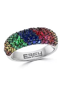 Sterling SIlver Multi Sapphire Ring