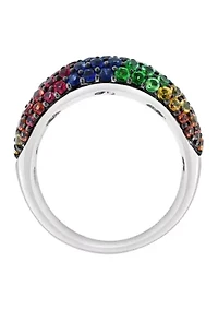 Sterling SIlver Multi Sapphire Ring