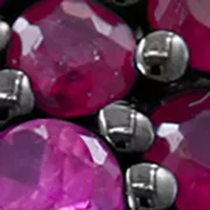 Ruby, Pink Sapphire, White Sapphire Ring in Sterling Silver