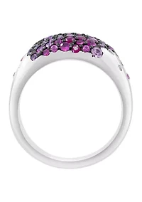 Ruby, Pink Sapphire, White Sapphire Ring in Sterling Silver